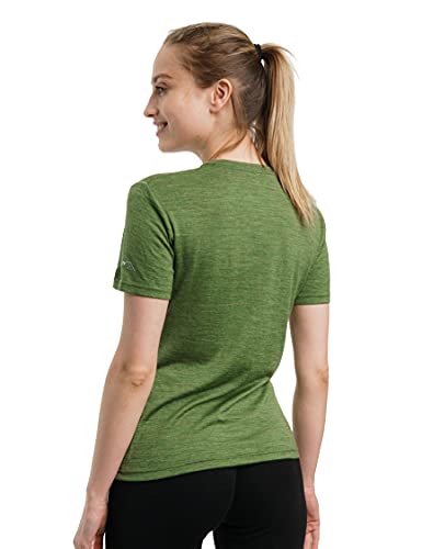 Women's Merino T-shirt 165 Green Olive | Crewneck (+socks)