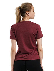 Women's Merino T-shirt 165 Burgundy | Crewneck (+socks)