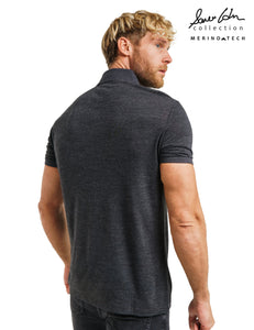 Men's Merino Polo 165 Heathered Black