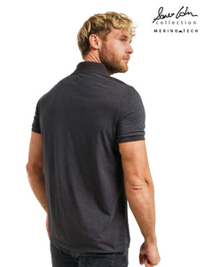 Men's Merino Polo 165 Melange Black