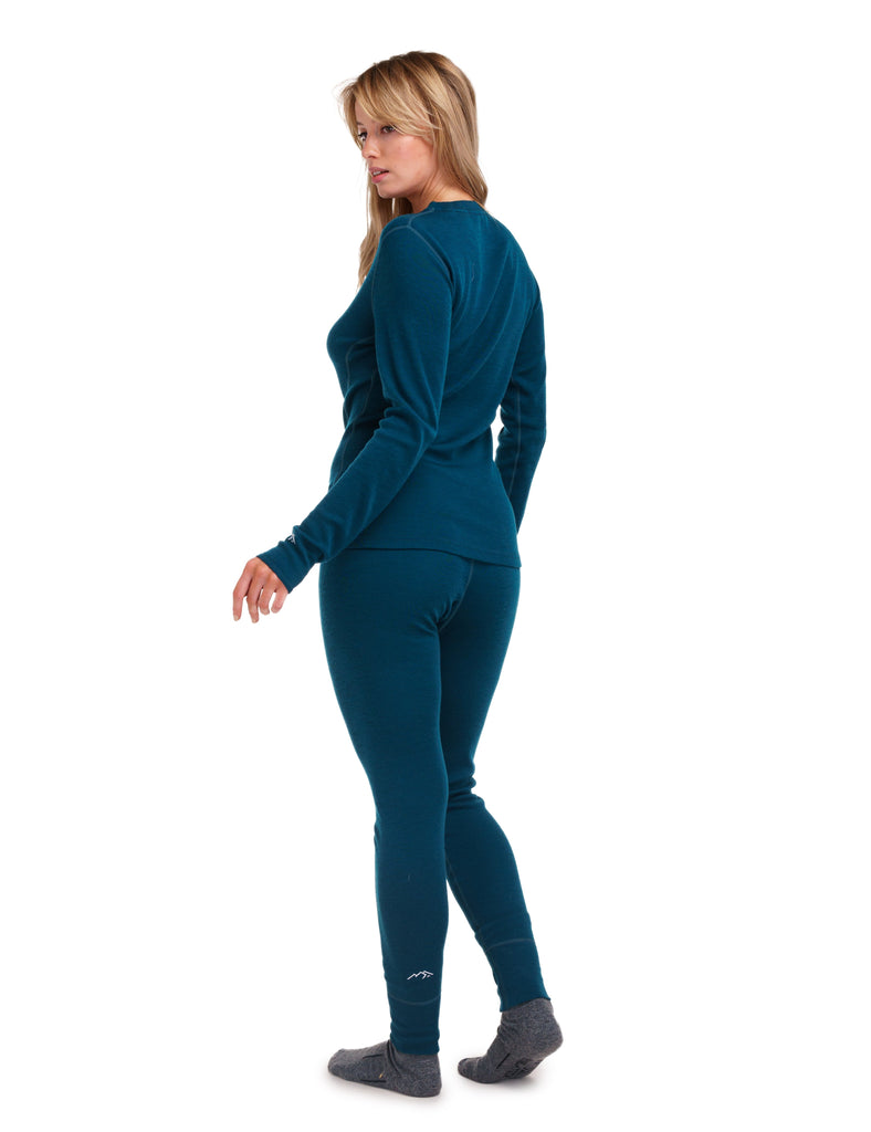 Women's Merino Wool Base Layer Set Thermal Deep Teal Merino Tech