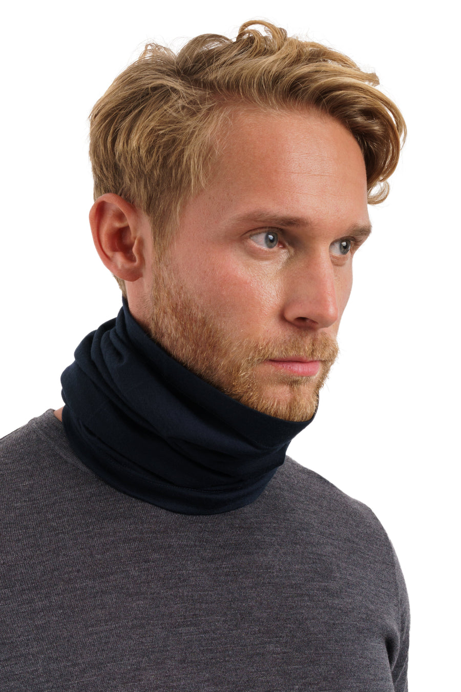 Merino Neck Gaiter 165 Navy — view 3