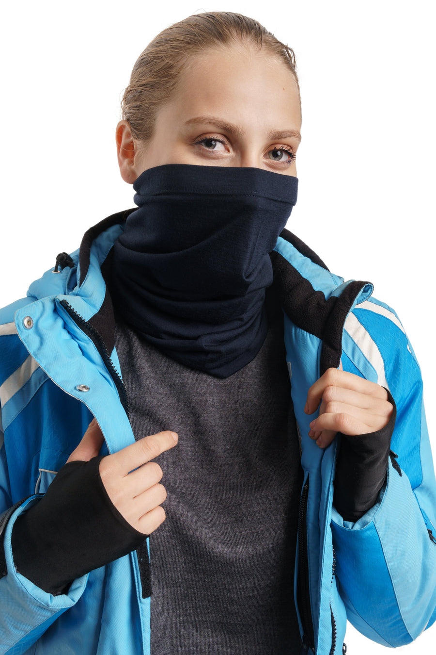 Merino Neck Gaiter 165 Navy — view 6
