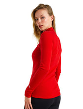 Load image into Gallery viewer, Women&#39;s Merino Half Zip Long Sleeve 250 Cherry Red