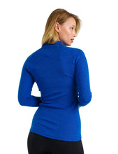 Load image into Gallery viewer, Women&#39;s Merino Half Zip Long Sleeve 250 Cobalt Blue