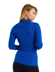 Women's Merino Half Zip Long Sleeve 250 Cobalt Blue