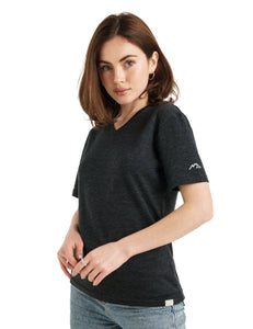 Women's Merino T-shirt 165 Ebony Gray | V-Neck