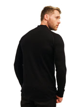 Load image into Gallery viewer,  Merino Wool Half Zip Long Sleeve  Black