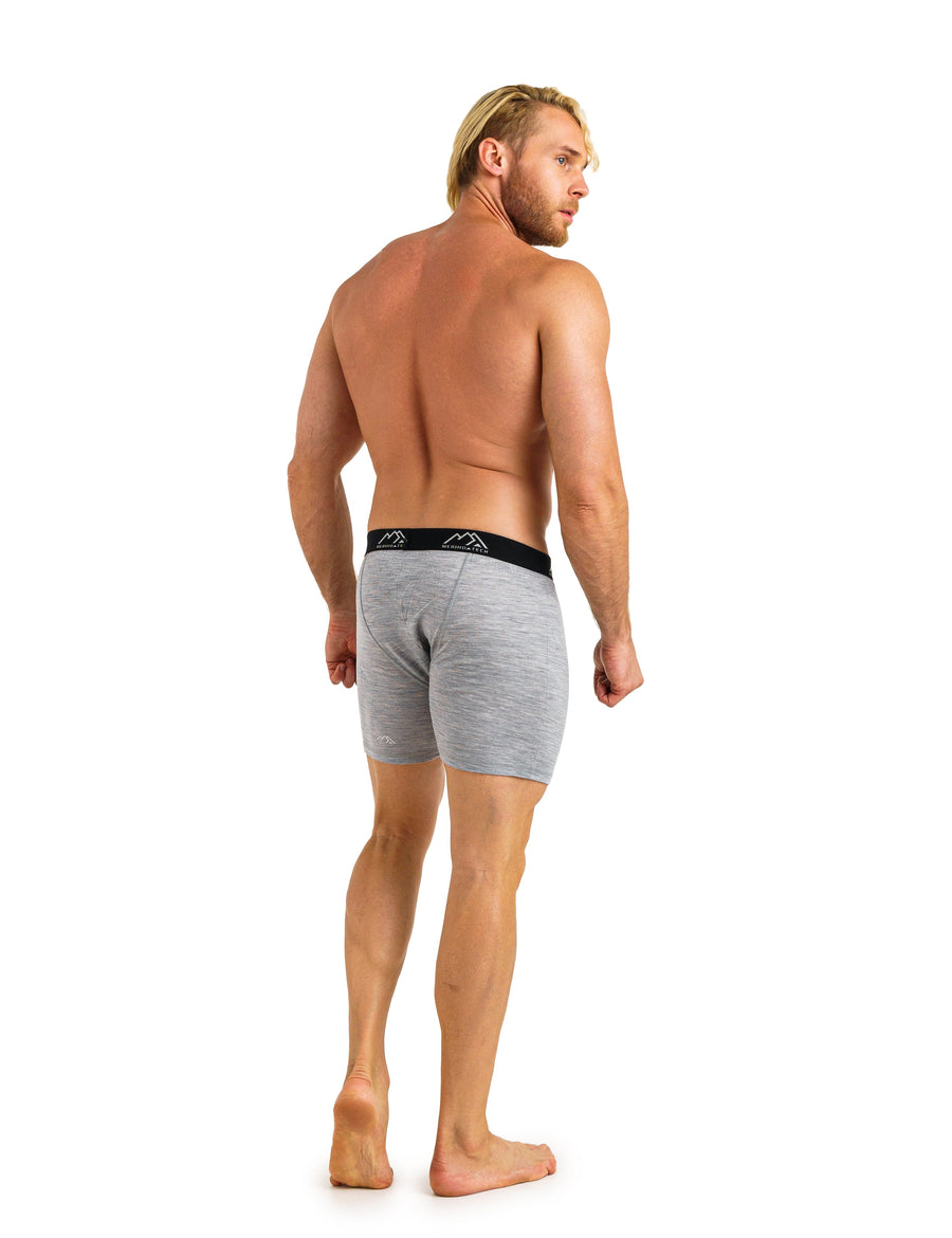 Men's Merino Boxers 190 Heathered Grey, 2 pack — view 8