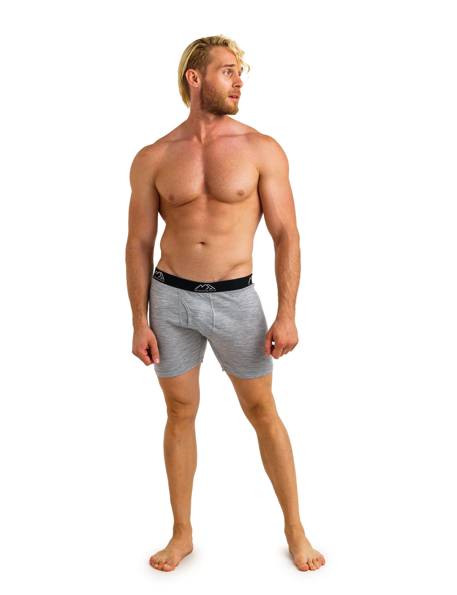Men's Merino Boxers 190 Heathered Grey, 2 pack — view 7