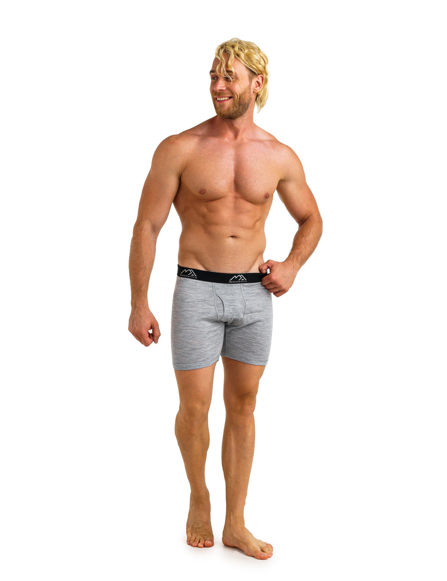 Men's Merino Boxers 190 Heathered Grey, 2 pack — view 6