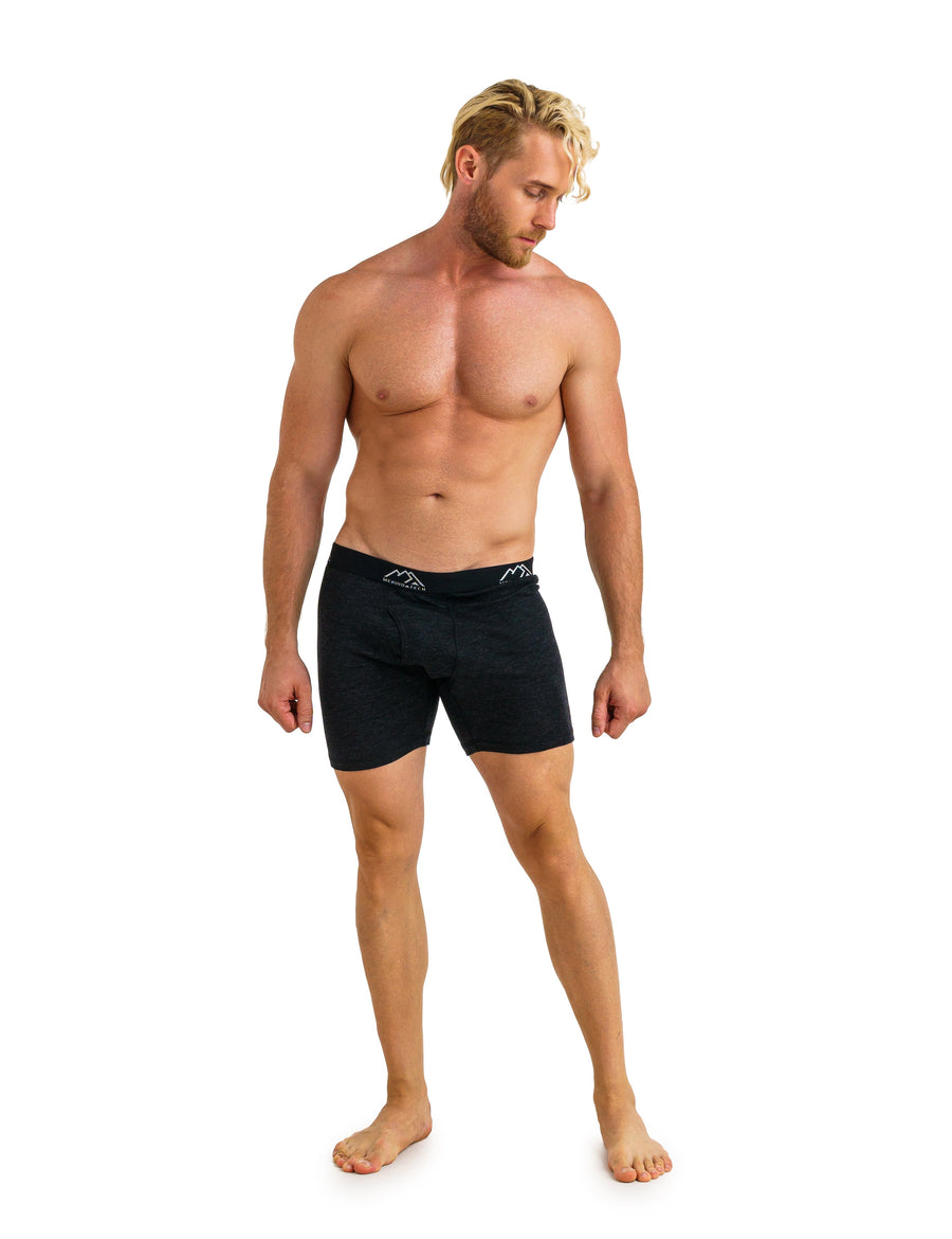 Men's Merino Boxers 190 Brief Heathered Black, 2 pack — view 8