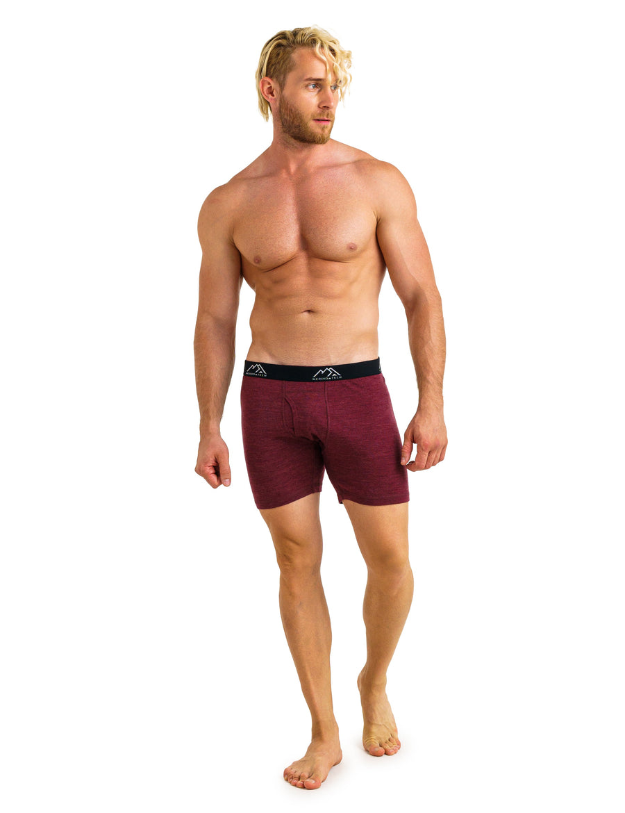 Men's Merino Boxers 190 Brief Burgundy, 1 pack — view 5