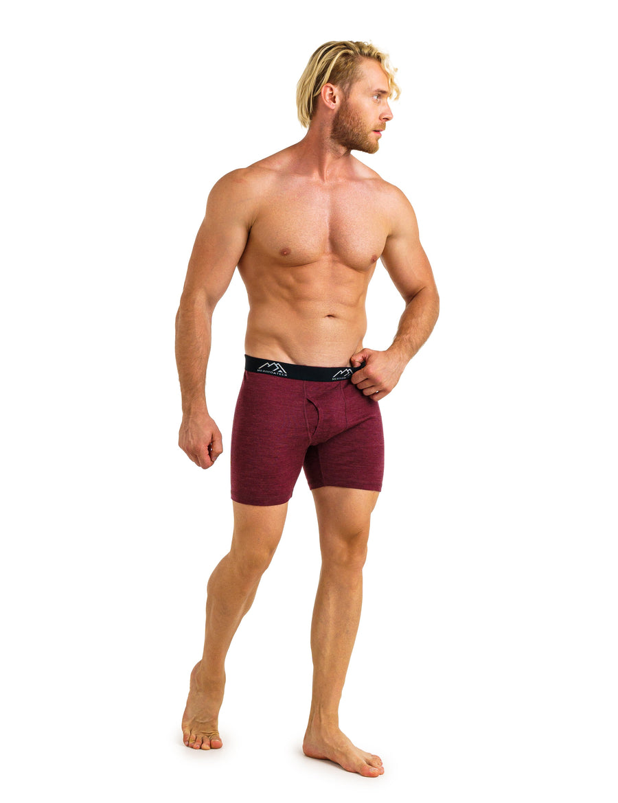 Men's Merino Boxers 190 Brief Burgundy, 1 pack — view 6
