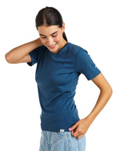 Load image into Gallery viewer, Women&#39;s Merino T-shirt 165 Denim Blue | Crewneck (+socks)
