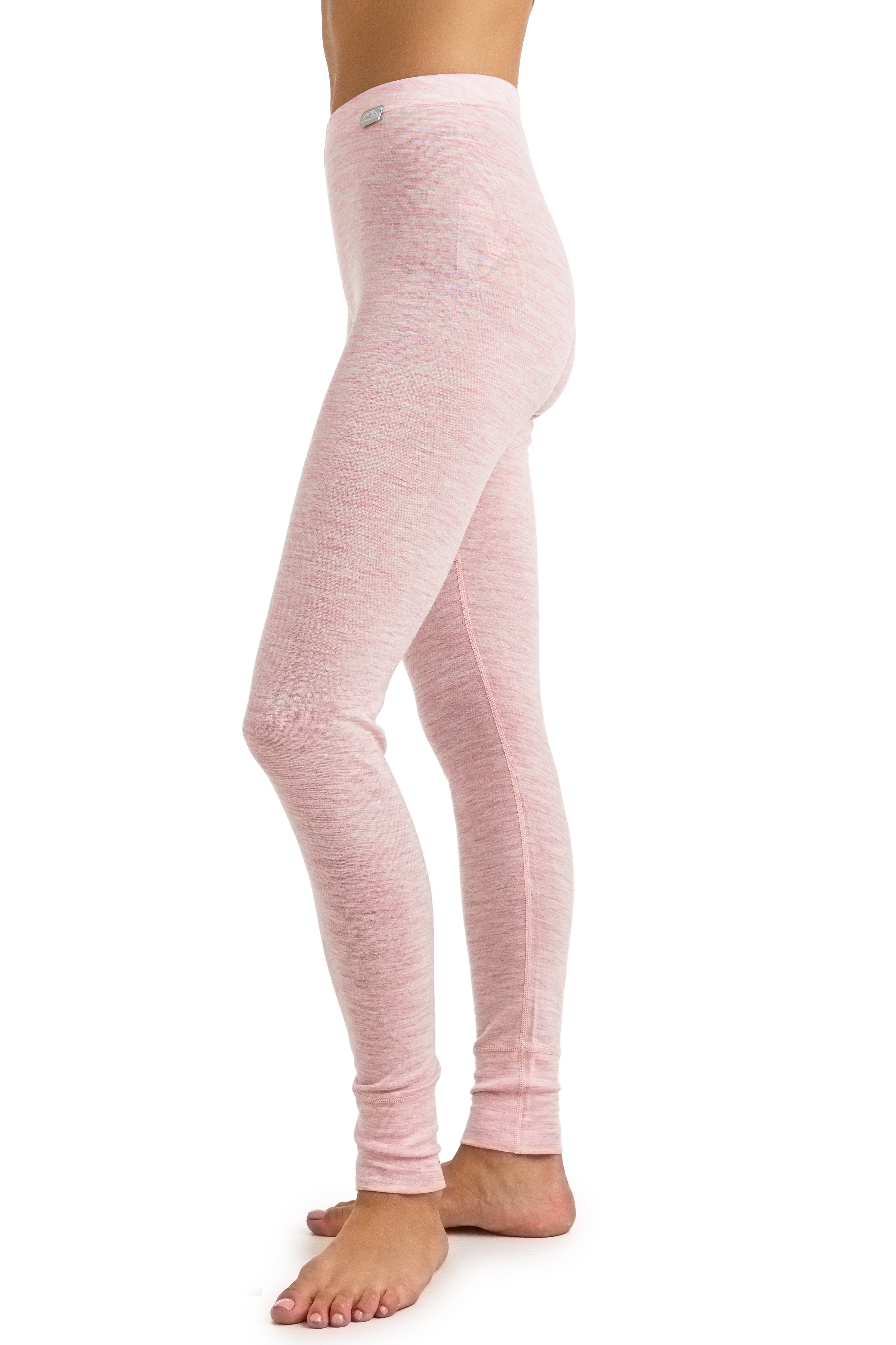 Women's Merino Wool Pants - Base Layer Pink Heather