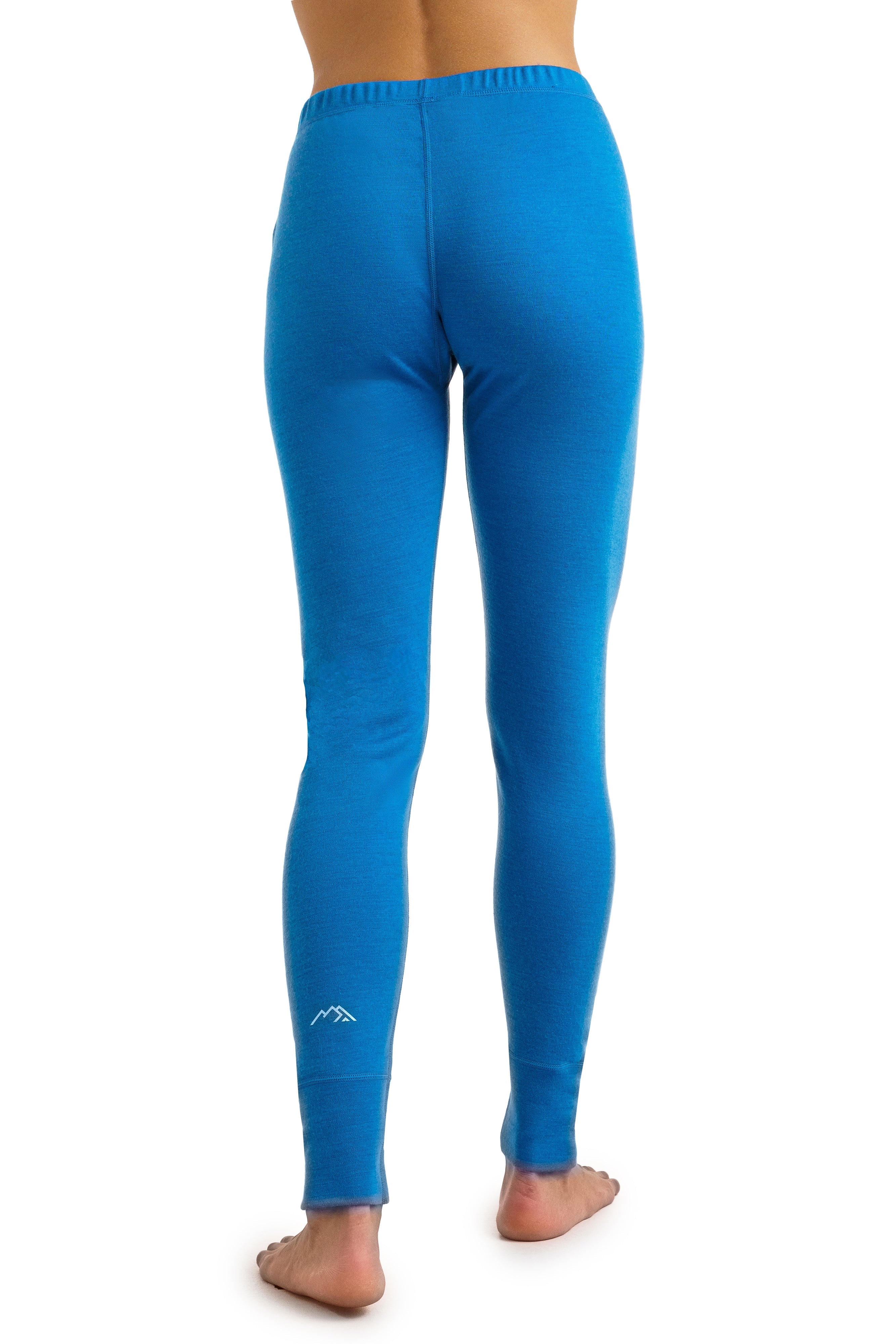 Women's Merino Wool Pants - Heavyweight Leggings Base Layer Ocean Blue, Bottom, Underwear