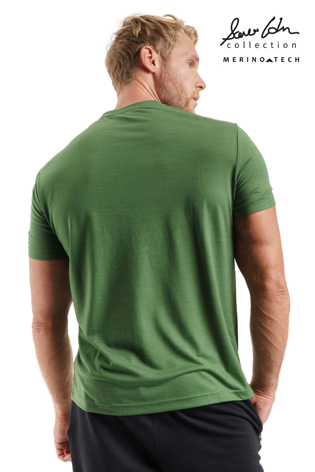 Men's Merino T-shirt 165 Green | Crewneck