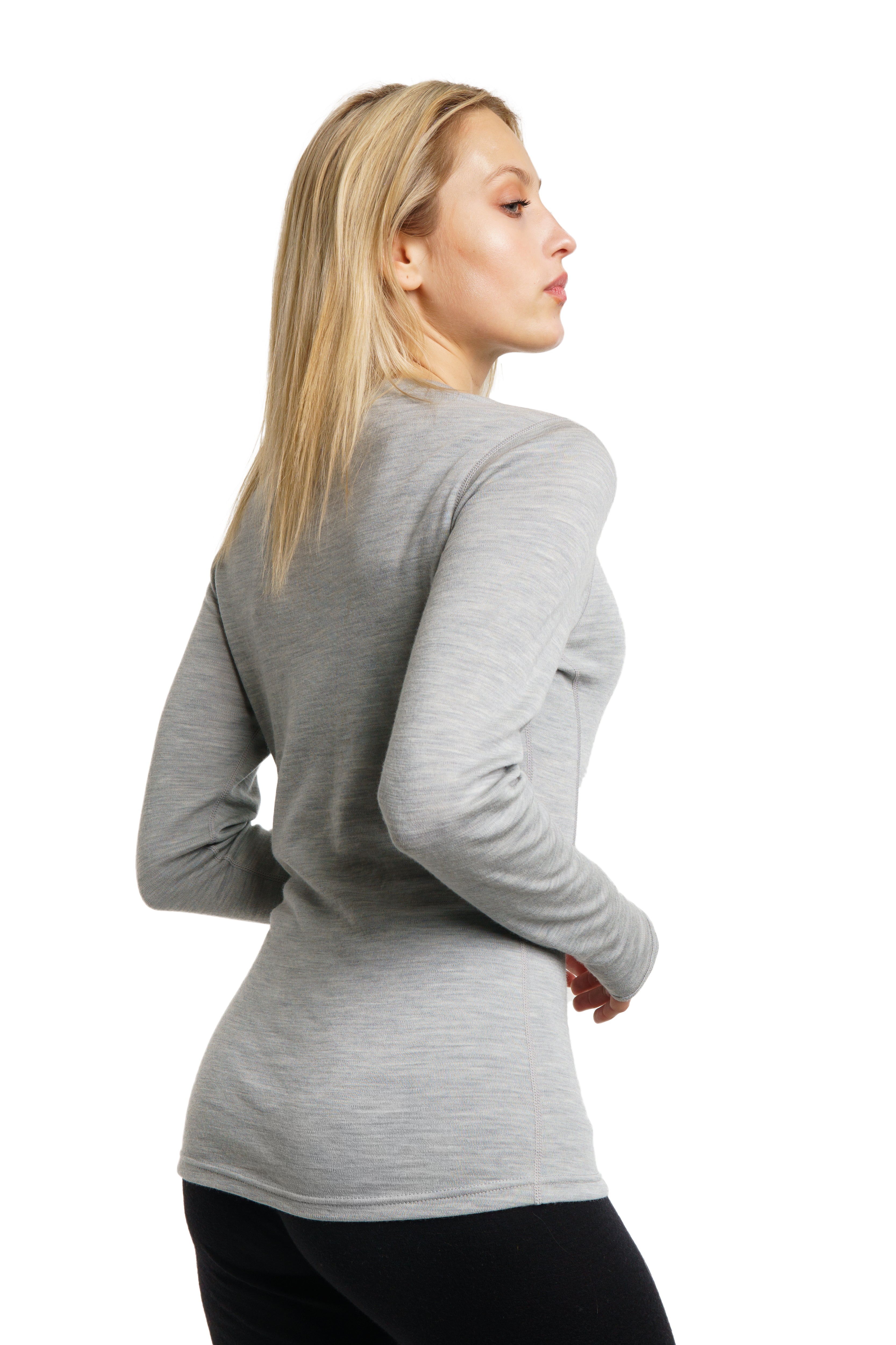 Merino Wool Base Layer Thermal Long Sleeve Top Women's Yoga